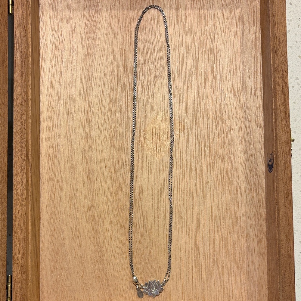 Alex and Ani Adjustable Lotus Om Necklace